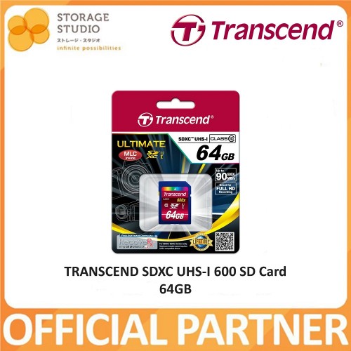TRANSCEND SDXC UHS-I 600 SD Card, 64GB. Singapore 1 Year Warranty